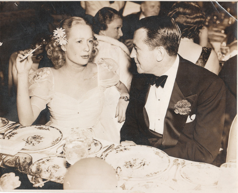 Original 1938 photo, Miriam Hopkins, Richard Barthelmess at Cocoanut Grove party