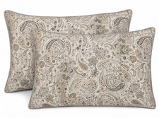 Ralph Lauren Estella Paisley Cotton King Pillow Sham Set Of 2 Cream  Purple