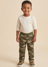 Jumping Beans Boys Cargo Pants Green/Brown Camo Pull-On Elastic Waist Pockets