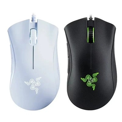 Razer DeathAdder Essential kabelgebundene Gaming-Maus 6400DPI Büro weiß schwarz NEU UK