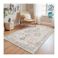 Teppich Vintage 120X170Cm Waschbar Boho Rutschfest FüR Wohnzimmer Schlafzimmer