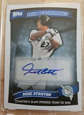 2010 Topps Update Peek Performance Autographs Mike Michael Giancarlo Stanton 