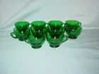 Vintage Anchor Hocking Forest Green Glass Punch Cups Lot of 10