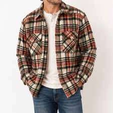 Pendleton Plaid Wool Shirt Jacket - Cream, Red, Green, Black