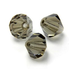 6mm Black Diamond Bicone Czech Faceted Glass Beads 50