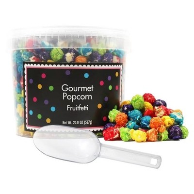 Rainbow Popcorn Bucket with Scoop, 20 Ounce, Fruitfetti Caramel Corn Tub, The...