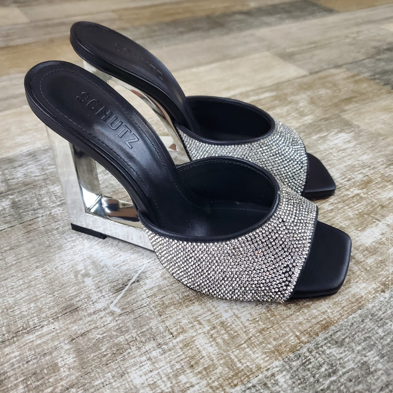 APL SCHUTZ sandali donna punta filippa tacco scolpito slip on tacco tg 7 NUOVI NUOVI SENZA SCATOLA