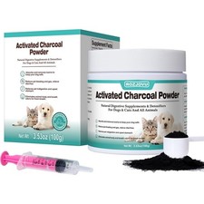 Activated Charcoal Powder for Dogs Cats Pets - Toxin, Gas, Liver Support 3.53oz
