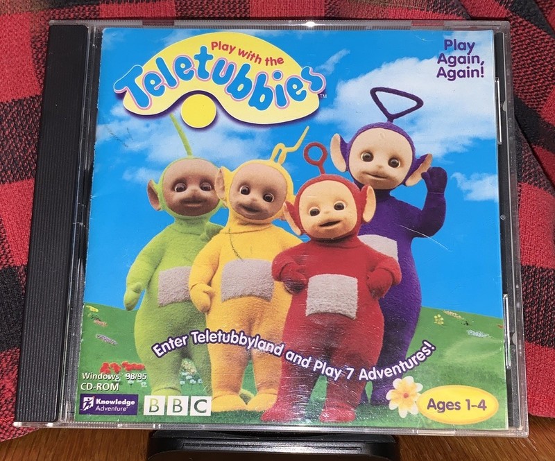 THE TELETUBBIES Vintage Software Game Windows PC CD-ROM Disc 1998