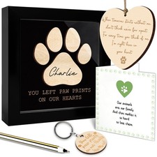 Pet Memorial Gifts for Loss of Dog, Paw Print Frame Remembrance for Dogs Cats...
