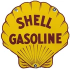 VINTAGE SHELL GASOLINE PORCELAIN SIGN GAS STATION PUMP PLATE MOTOR OIL SERVICE