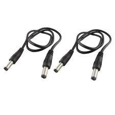 2Pcs DC Power Plug 5.5Mm X 2.5Mm Male Plug to 5.5 X 2.1Mm Male