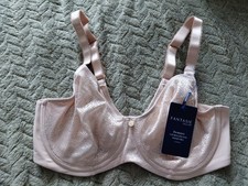 Image of 34E Bra Fantasie Demure Non Padded Moulded Wired Neutral Tan Colour BNWT