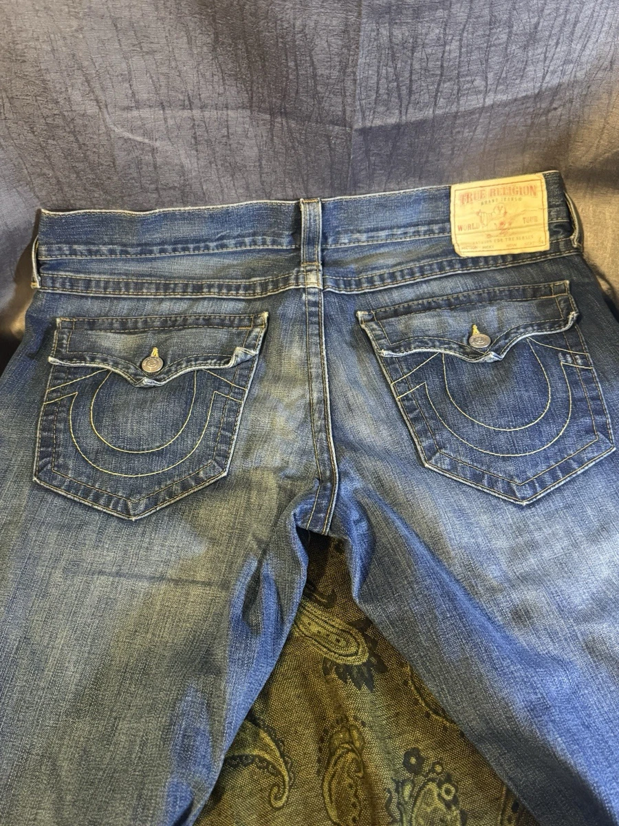 True Religion World Tour Blue Jeans for Men for sale - eBay