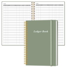 A5 Green Accounting Ledger Book for Small Business Bookkeeping and Bookkeeping