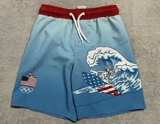 Space Jam Looney Tunes X Team USA Boys Size 8 Medium Swim Trunks Lining