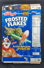2005 Kellogg's Frosted Flakes Star Wars Episode 3 Saberspoon Cereal Box Flat