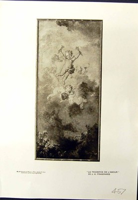 Original alter antiker Druck Cherubs Le Triomphe De L'Amour 1913 Fragonard 20.