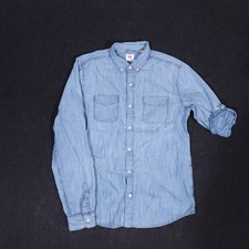 Levis Denim Shirt Mens Medium Blue Long Sleeve Roll Tab Button Down Western