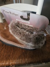 NWT Womens Isotoner Heather Knit Mari SOl Slipper Boot Faux Fur Small 5/6 -Shoe1
