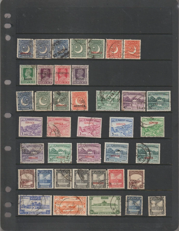 Pakistan Collection Accumulation 1947-1960's Used, 500+ stamps 11 pages Unsorted - Image 2 of 4