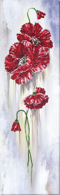 Bead Embroidery Kit ''Poppy flower'' Stitching Handmade Beadwork