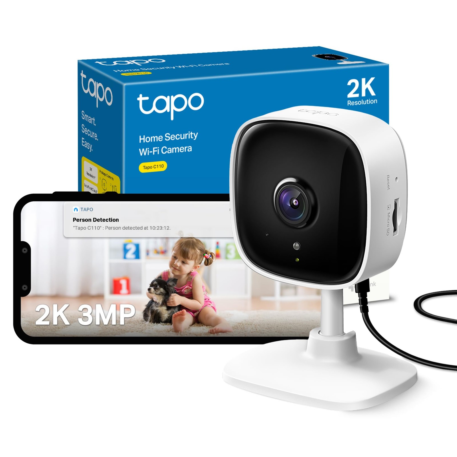 Tapo 2K Indoor Security Camera, Dog Camera, Baby Monitor (Tapo C110) - Image 6