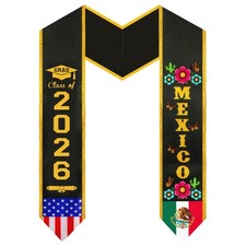 Partyprops Mexican Graduation American Stole Class of 2026 Graduation Sash