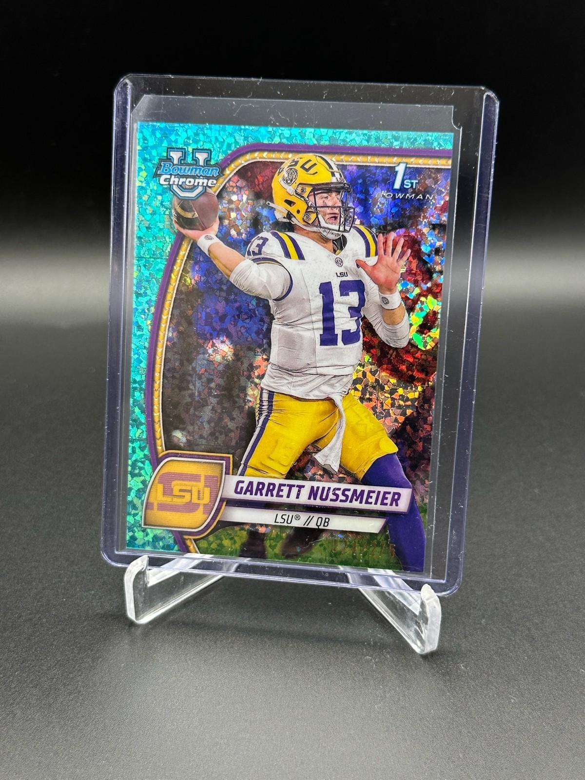 2024 Bowman U Chrome - Garrett Nussmeier - Aqua Mini-Diamond Refractor /275 #5