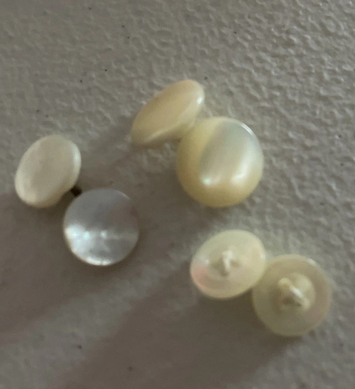 VTG Classic Art Deco Mother Of Pearl Three Unmatched Cufflinks SeePhotos