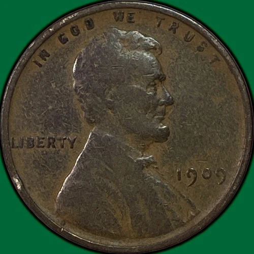 1909-VDB Lincoln Wheat Cent Fine F Coin #37506