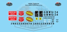 Green Bay & Western Modern Caboose Decals G 1:29 Scale