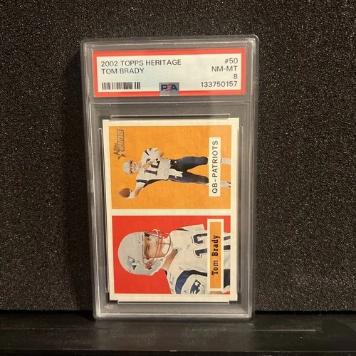 2002 Topps Heritage Tom Brady #50 PSA 8🔥Patriots Bucanners GOAT
