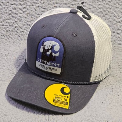 Carhartt Hat Cap Snap Back Gray White Mens Trucker Outdoor One Size Mesh NWT
