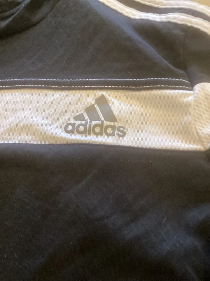 Adidas ClimaLite   Pullover Mens L  Performance Running 3 Stripe Hood - Image 2 of 4