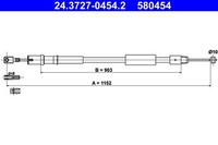 ATE Seilzug, Feststellbremse 24.3727-0454.2 FüR MERCEDES-BENZ