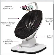 4moms mamaRoo Multi-Motion Baby Swing 5 Unique Motions Black