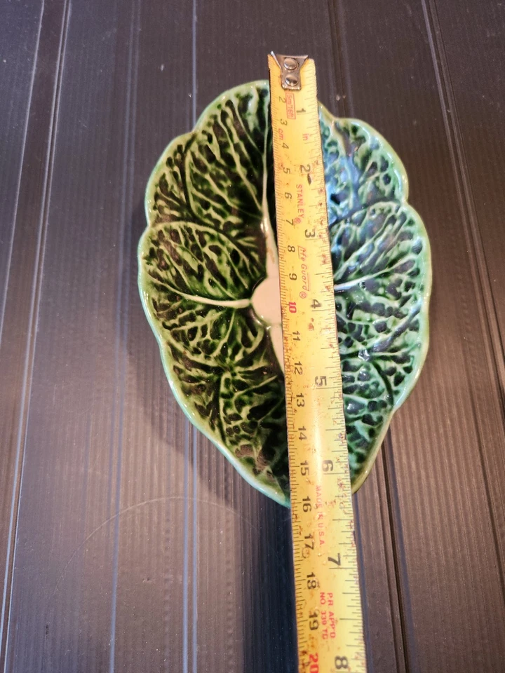 Small Bordello Pinhiero Vintage Cabbage Ware Plate Majolica - Image 3 of 4