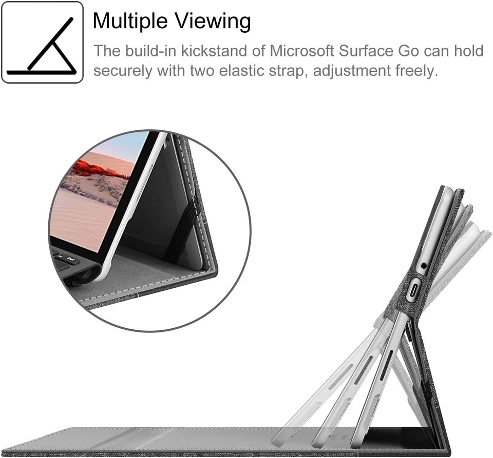 Case for Microsoft Surface Go 3/2/1 (2021/2020/2018) Multi-Angle Portfolio Cover - Image 2 of 4