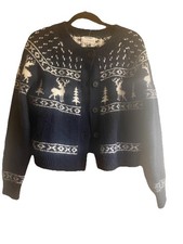 Old Navy Fair Isle Wool Blend Knit Button Up Cardigan SZ S Tall