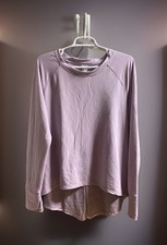 NWOT DANSKIN NOW Lavender Long Sleeve Slit Back Thumb Holes Sweatshirt Large