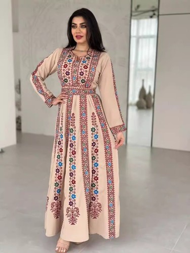 Womens Muslim Costume Dress Islamic Long Sleeve Loose Dubai Arab Kaftan Islam AU - Foto 7 di 13