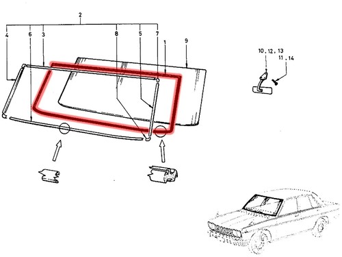 1968-1973 for Datsun 510 Bluebird 1600 front rear windshield weatherstrip seal - Picture 4 of 6