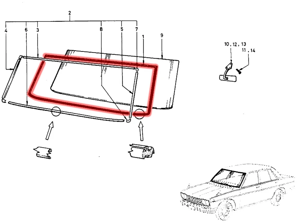 1968-1973 para Datsun 510 Bluebird 1600 parabrisas delantero trasero sello de resistencia Foto 4 de 4