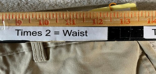 Land’sEnd boys size 18S (14-15 years) beige casual shorts suspender button - Picture 2 of 5