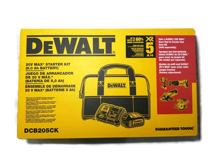 Dewalt 20v max battery and charger kit with bag dcb205ck deals