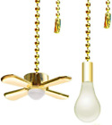 Ceiling Fan Pull Chain, 13.6 Inches Fan Pulls Set with Connector, 2 Pcs Beaded B