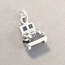 .925 Sterling Silver 3-D JEEP FRONT CHARM Car Vehicle New 925 VH02