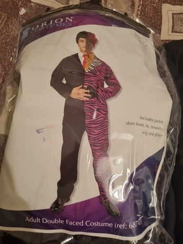 Orion Double Faced Two Face Batman Super Villain Men's Fancy Dress Costume XL - Picture 3 of 9