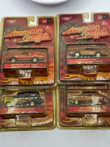 Motormax American Graffiti Car Lot 69 Pontiac GTO 76 Chevy Vega Mercury Coupe